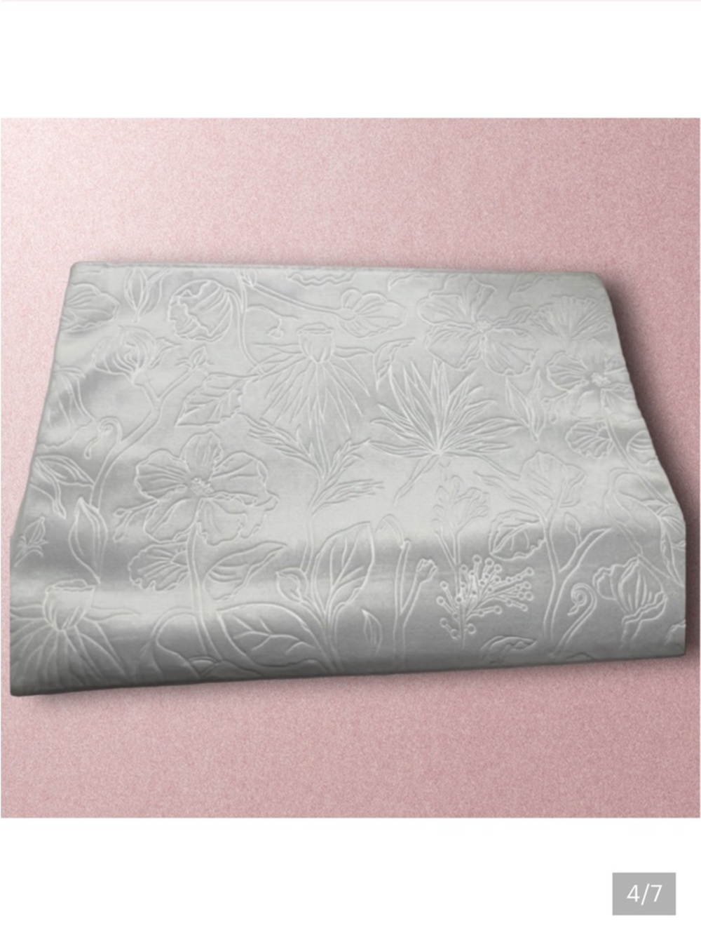 Christian Dior Makeup Pouch Clutch Bag Embossed Floral in White - Picture 3 of 6